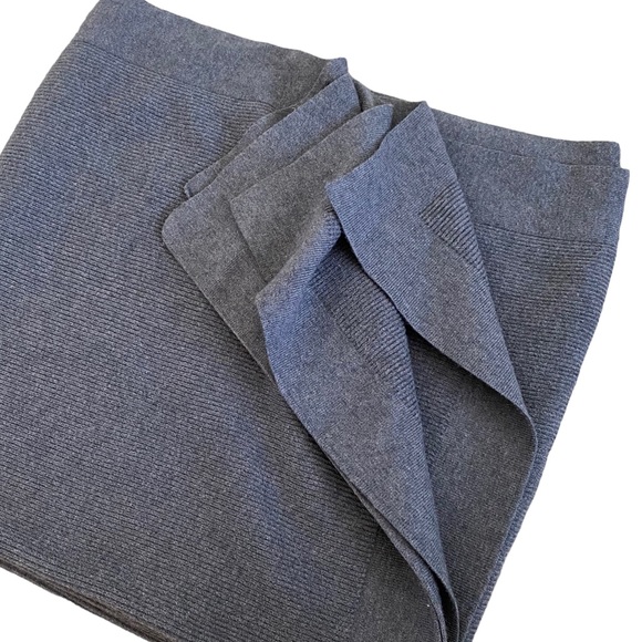 Zara Wool Fine Knit Grey Ribbed Oversized Scarf/Wrap - Picture 7 of 11